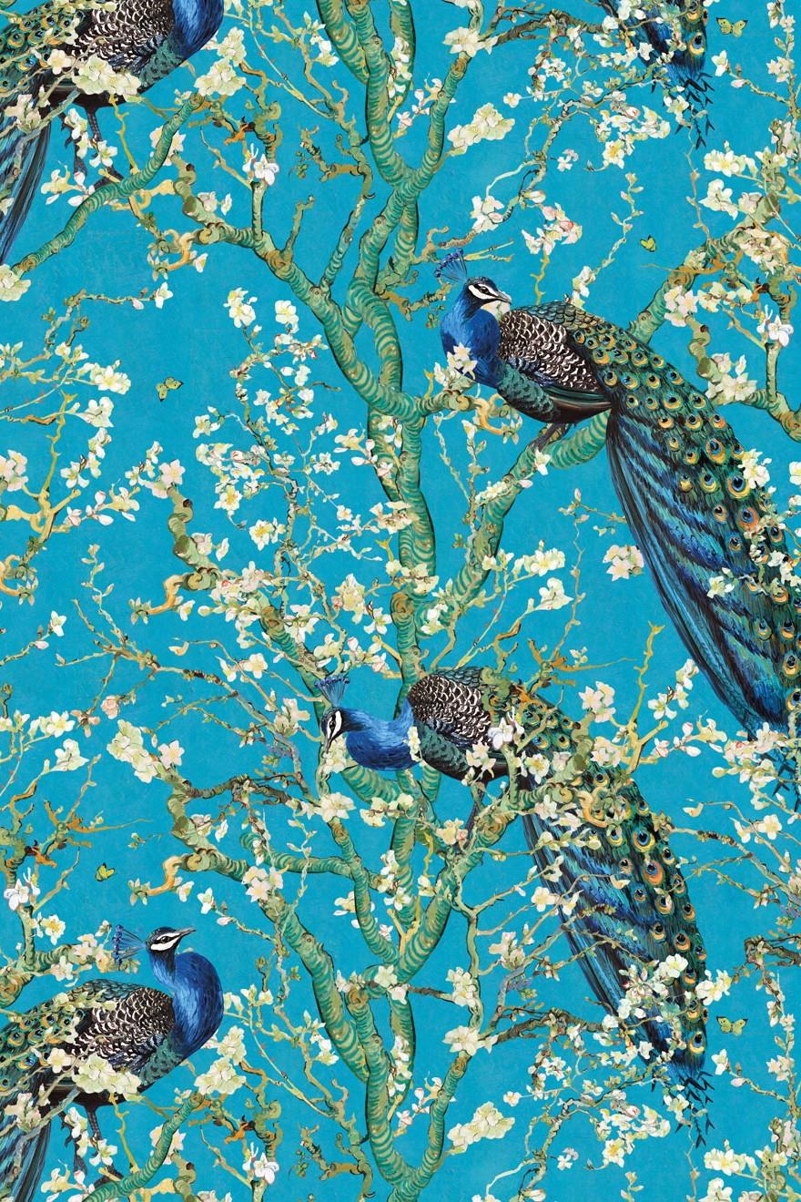 Milton & King Almond Blossom Duck Egg Wallpaper Vie Interiors Ltd